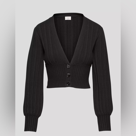 Aritzia Wilfred black Plunge Front Cardigan - Picture 1 of 4